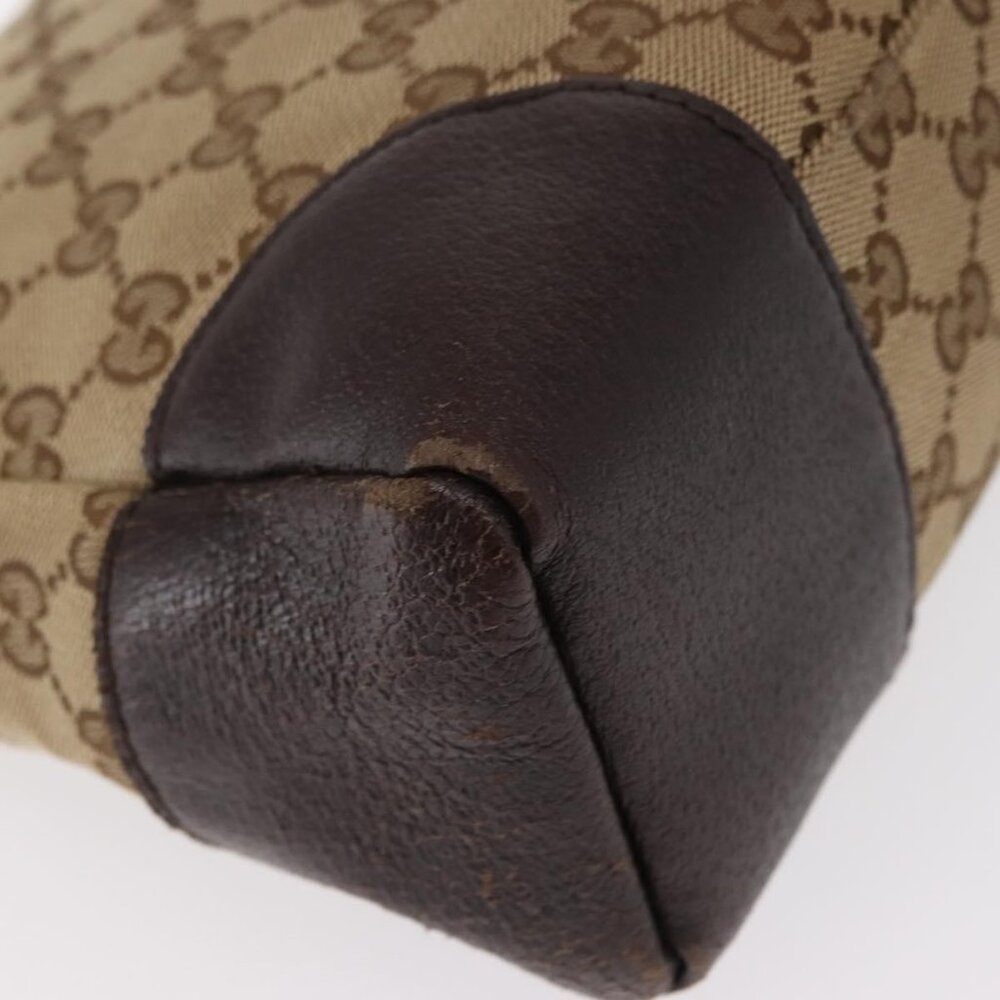 Authentic GUCCI GG Canvas Shoulder Bag Beige Silver 114273 - Picture 7 of 16